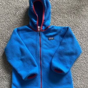 Patagonia Kids Blue Fleece Jacket with Red Accents